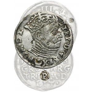 Stephen Bathory, 3 Groschen Vilnius 1583 - double letter P