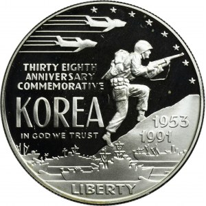 USA, 1 dolár Philadelphia 1991 P - 38. výročie kórejskej vojny