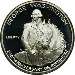 USA, 1/2 dolára San Francisco 1982 S - 250. výročie narodenia Georgea Washingtona