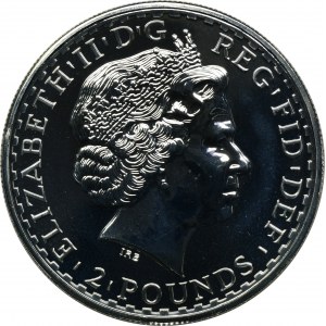 Great Britain, Elizabeth II, 2 Pounds 2008 Britannia - 1 Oz