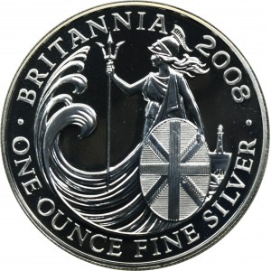Great Britain, Elizabeth II, 2 Pounds 2008 Britannia - 1 Oz