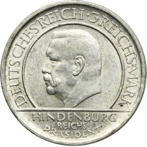 Německo, Výmarská republika, 3 marky Berlín 1929 A - Přísaha při nástupu do úřadu