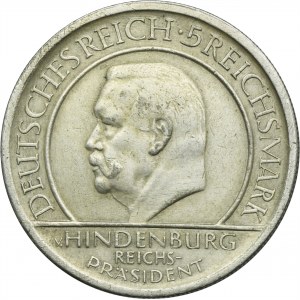 Germany, Weimar Republic, 5 Mark Hamburg 1929 J - Weimar Oath