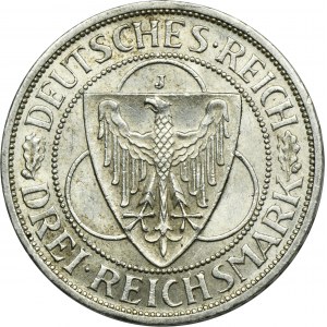 Německo, Výmarská republika, 3 marky Hamburg 1930 J