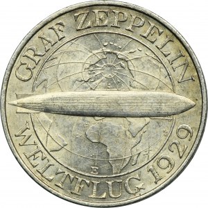 Nemecko, Weimarská republika, 3 marky Muldenhütten 1930 E - Graf Zeppelin