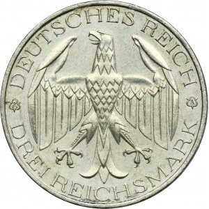 Germany, Weimarer Republik, 3 Mark Berlin 1929 A - Vereinigung Waldecks mit Preussen