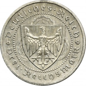 Německo, Výmarská republika, 3 marky Berlin 1930 A - Vogelweide