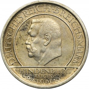 Germany, Weimar Republic, 5 Mark Berlin 1929 A - Weimar Oath