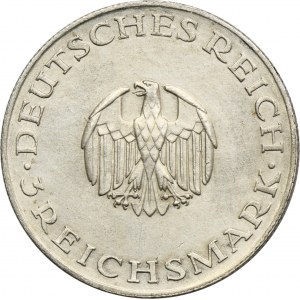 Germany, Weimar Republic, 5 Mark Munich 1929 D - Lessing