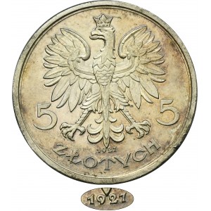 Vzorka, Nike, 5 zlatých 1927 - LUSTLER STEMPEL - VEĽKÁ ZRADA