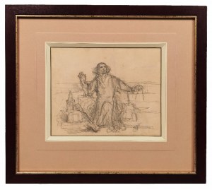 Jan  MATEJKO (1838-1893), Mikołaj Kopernik - Szkic do obrazu:  „Astronom Kopernik, czyli rozmowa z Bogiem”, 1873
