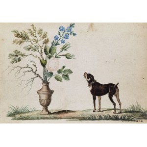 Jan SIKORSKI (1804-1887), Kwiaty i pies - Pies i kwiaty, 1828