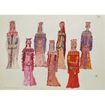 Otto AXER (1906-1983), 5 szkiców projektowych do kostiumów