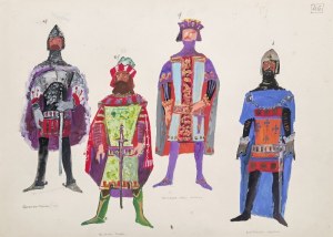 Otto AXER (1906-1983), 5 szkiców projektowych do kostiumów