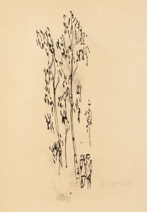 Roman OPAŁKA (1931 - 2011), Szkic ilustracji, 1957