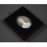 Miniatura “Portret młodej kobiety”, ok. 1790 r. gwasz na kości, Polska?