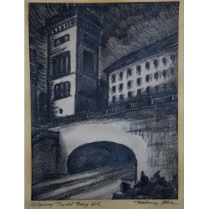 „Warszawa - Tunel Trasy W-Z”, grafika, sygnowana, lata 50-te.