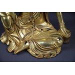 „Siedzący Budda”, brąz złocony, Chiny, XX w.
