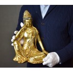 Sitting Buddha, gilded bronze, China, 20th century.