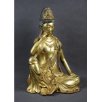 Sitting Buddha, gilded bronze, China, 20th century.