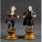Dwie figurki „Kloszardzi”, drewno, kość, ok. 1880 r. Niemcy;