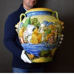 Duży wazon neorenesansowy, majolika, Włochy, ok. 1880 r.