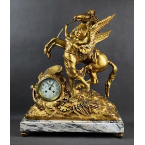Zegar kominkowy z alegorią zwycięstwa, Francja, ok. 1900 r.