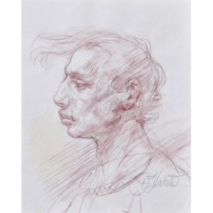 Dariusz KALETA Dariuss (ur. 1960), Szkic popiersia mężczyzny z lewego profilu