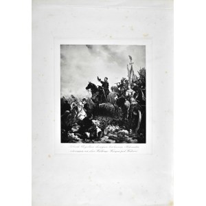 Juliusz KOSSAK (1824-1899), Sobieski błogosławi chorągiew królewicza Aleksandra uderzającą na obóz Wielkiego Wezyra pod Wiedniem