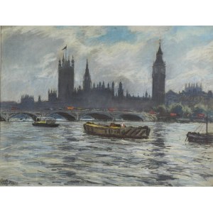 Wladyslaw SERAFIN (1905-1988), View of the Parliament buildings in London, 1956