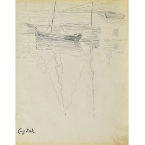 Eugeniusz ZAK (1887-1926), Zacumowane łodzie (Pont - Aven?)
