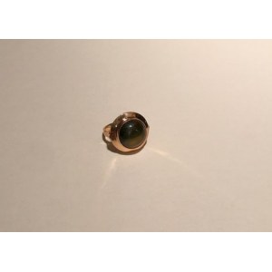 Pierścionek złoty z kamieniemkwarcowe sokole oko