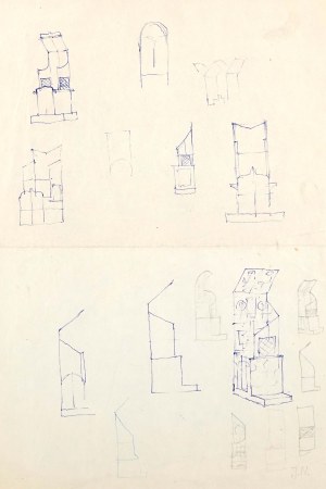 Jerzy Nowosielski (1923-2011), Szkice konfesjonałów - praca dwustronna