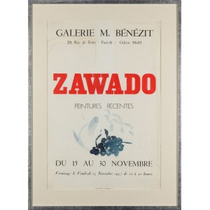 Jan Wacław (Zawado) ZAWADOWSKI (1891-1982), Plakat do wystawy własnej z odręczną ilustracją w akwareli