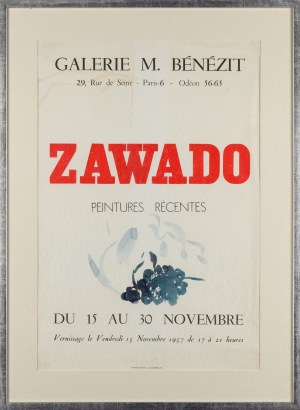 Jan Wacław (Zawado) ZAWADOWSKI (1891-1982), Plakat do wystawy własnej z odręczną ilustracją w akwareli