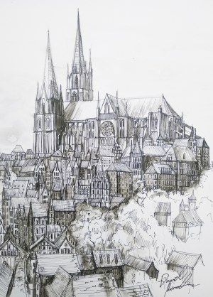 Dawid Masionek (ur. 1994), W sercu miasta – katedra w Chartres, 2021