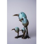 I.K., Famiglia di uccelli (bronzo, altezza 24 cm)