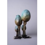 I.K., Famiglia di uccelli (bronzo, altezza 24 cm)