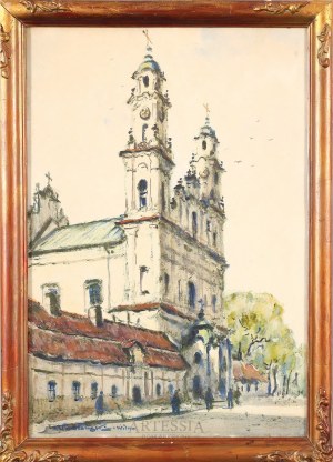 Jerzy Pawłowski (1909-1991), Widok fasady kościoła Wniebowstąpienia Pańskiego w Wilnie, lata 30-te XX w.