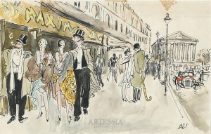 Antoni Uniechowski (1903-1976), Widok paryskiej ulicy Royale