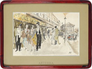 Antoni Uniechowski (1903-1976), Widok paryskiej ulicy Royale