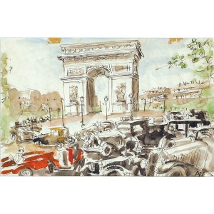Antoni Uniechowski (1903-1976), Automobile wokół Łuku Triumfalnego w Paryżu