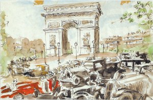 Antoni Uniechowski (1903-1976), Automobile wokół Łuku Triumfalnego w Paryżu