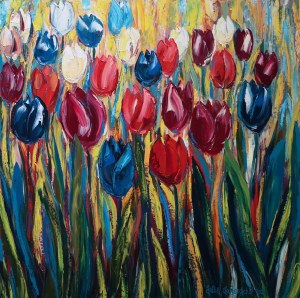 Anita Domeracka, Niebieskie tulipany , 2021