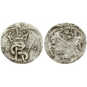 Latvia Courland 2 Denar 1579 Mitau. Gotthard Kettler (1561-1587) Obverse: Crowned monogram separating date. Lettering...