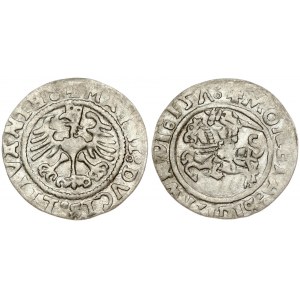 Lithuania 1/2 Grosz 1527 Vilnius. Sigismund I the Old (1506-1548). Obverse Lettering: MONETA: SIGISMVNDI: ...