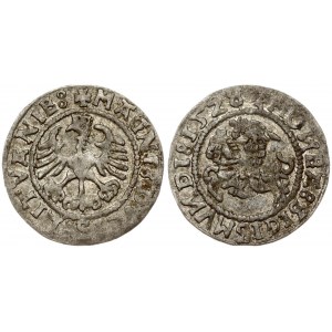 Lithuania 1/2 Grosz 1528 Vilnius. Sigismund I the Old (1506-1548). Obverse Lettering: MONETA: SIGISMVNDI: 15Z8 +...