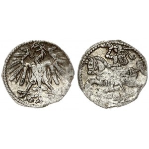 Lithuania 1 Denar 1548 Vilnius. Sigismund II Augustus(1547-1572) Obverse: King on charging horse. Reverse: Eagle...