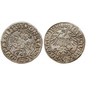 Lithuania 1/2 Grosz 1549 Vilnius. Sigismund II Augustus (1545-1572). Obverse Lettering: SIGIS AVG REX PO MAG DVX L...