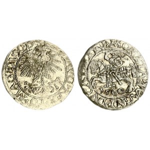 Lithuania 1/2 Grosz 1560 Vilnius. Sigismund II Augustus (1545-1572). Obverse Lettering: SIGIS AVG REX PO MAG DVX L...